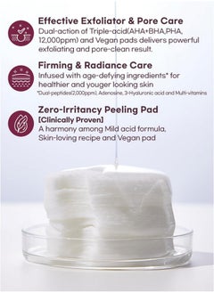 Terrazen TERRAZEN Korean Exfoliating Pads Face Skin Care 60pcs - Anti Aging & Pore Cleansing with Peptide Amino Acid Gentle Peel Facial Pads  - Image 3