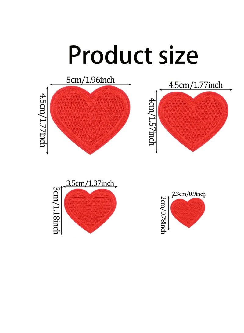 Heart Iron-on Patches, 16 Pieces, 4 Sizes, Embroidered Applique for Clothing and Accessories Jackets Jeans Hats Backpacks  - Image 2