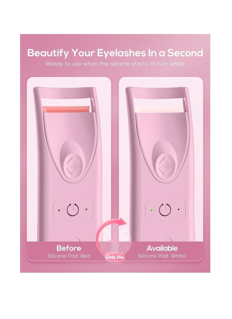 Electric Heated Eyelash Curler, Quick Natural Curling Electric Lash Curler, Long Lasting USB Rechargeable Curled Eyelashes, Mini Portable Eyelash Curler, Eyelash Curler Set Bbeauty Tool
