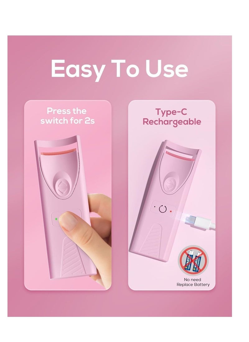 Electric Heated Eyelash Curler, Quick Natural Curling Electric Lash Curler, Long Lasting USB Rechargeable Curled Eyelashes, Mini Portable Eyelash Curler, Eyelash Curler Set Bbeauty Tool