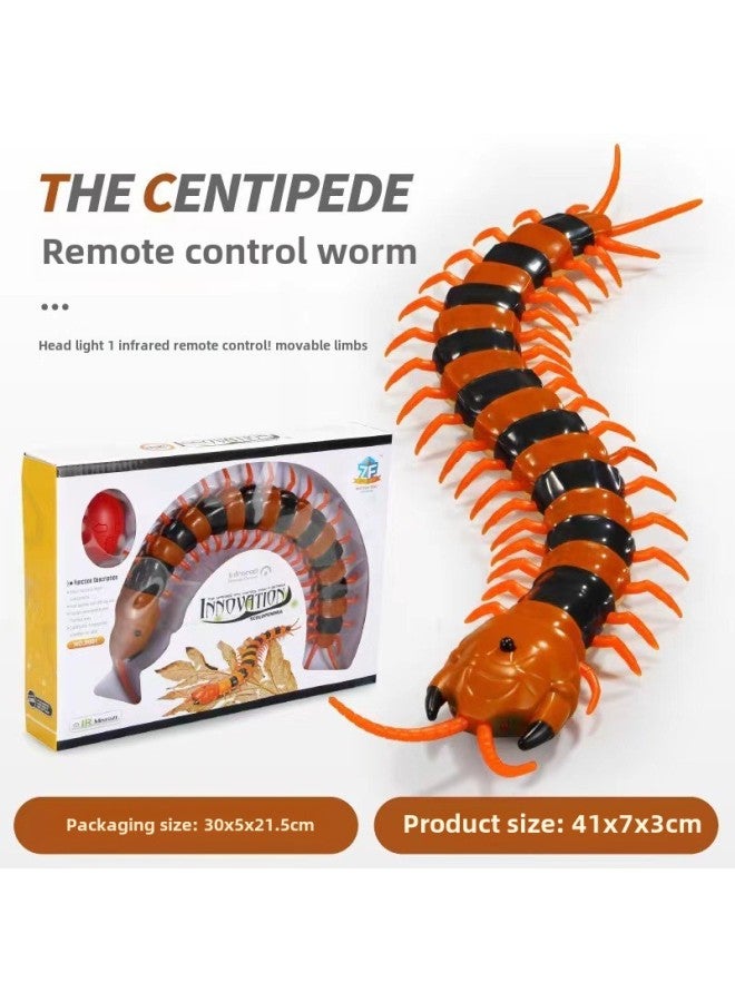 TikTok Explosions Strange Simulation Remote Control Animal Infrared Trick Remote Control Snake Remote Control Caterpillar Toy-Color:Remote Control Centipede-red Color 9901 - Image 1