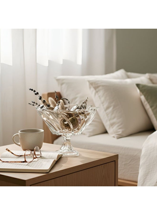 Mondo Eleanor Large Bowl on Foot 27.5x26cm - Elegant Serveware for Dining, Decorative Glass Bowl, Premium Tabletop Accessories for Modern Home Decor - Image 5