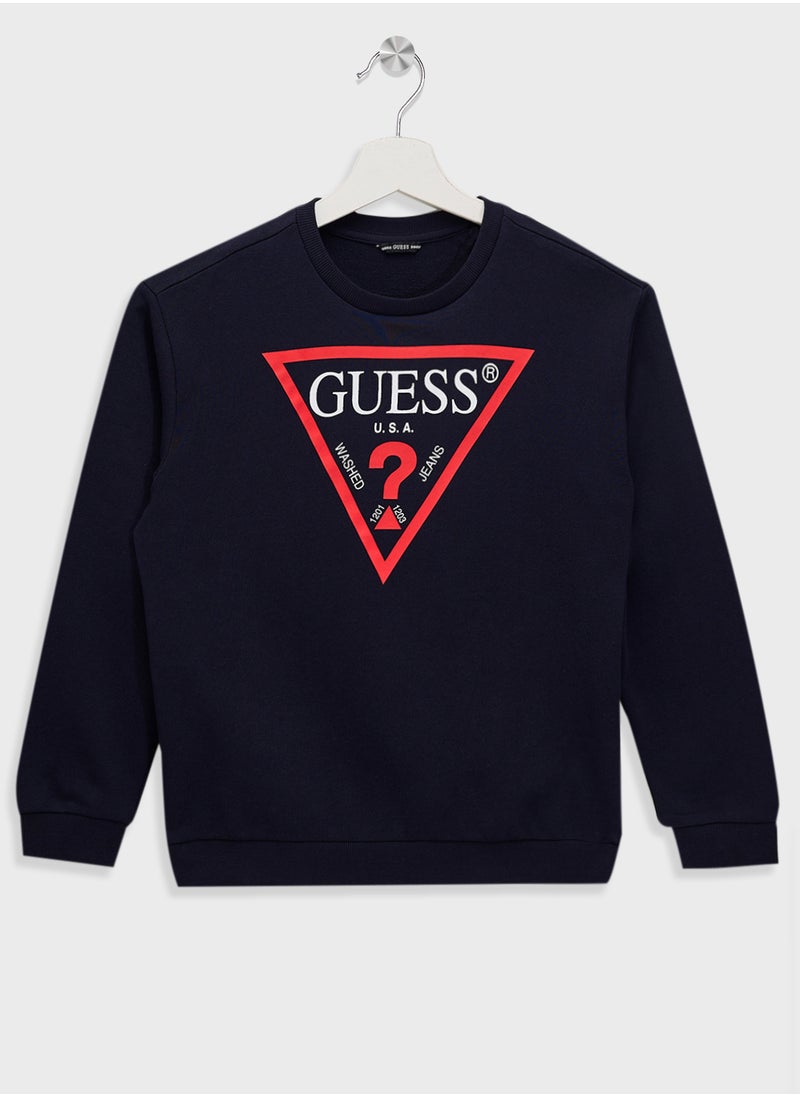GUESS Kids Logo Fleece Sweatshirt  - Image 1