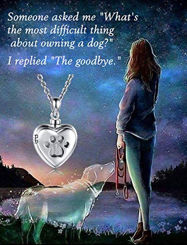 MANBU 925 Sterling Silver Cremation Jewelry for Pet Ash - Memorial Ash Pendant Urn Necklace for Dog Cat Women Remembrance Keepsake Gift for Loss of Loved Furry Friend (pet urn Locket Necklace) - Image 4
