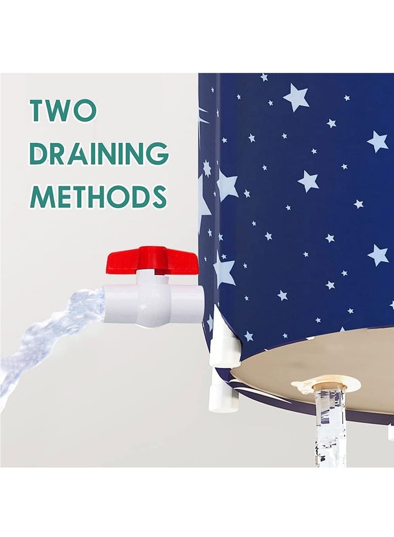 GUDOO حوض استحمام قابل للطي محمول للبالغين، حوض استحمام مستقل كبير السعة، حوض استحمام متنقل موفر للمساحة، متعدد الاستخدامات للحمام والحيوانات الأليفة - Image 3