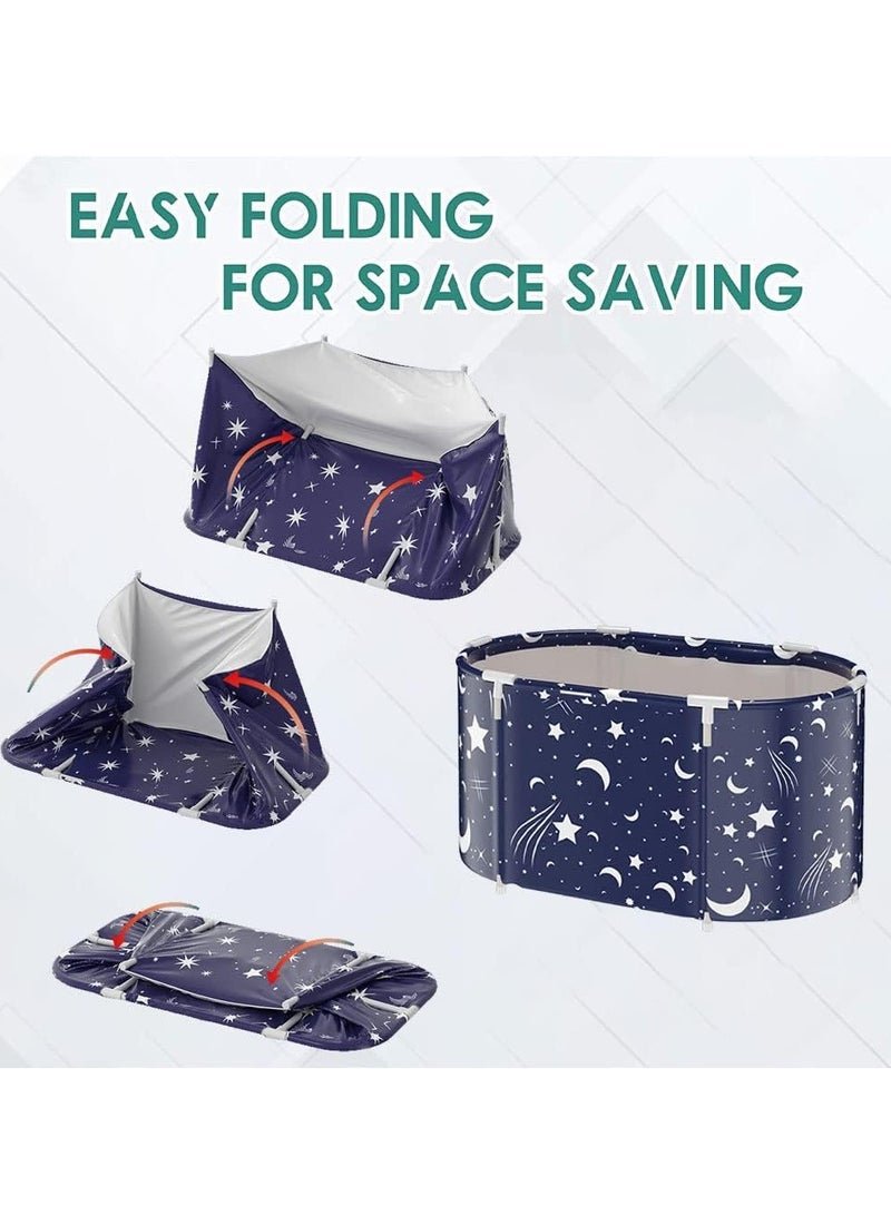 GUDOO حوض استحمام قابل للطي محمول للبالغين، حوض استحمام مستقل كبير السعة، حوض استحمام متنقل موفر للمساحة، متعدد الاستخدامات للحمام والحيوانات الأليفة - Image 4