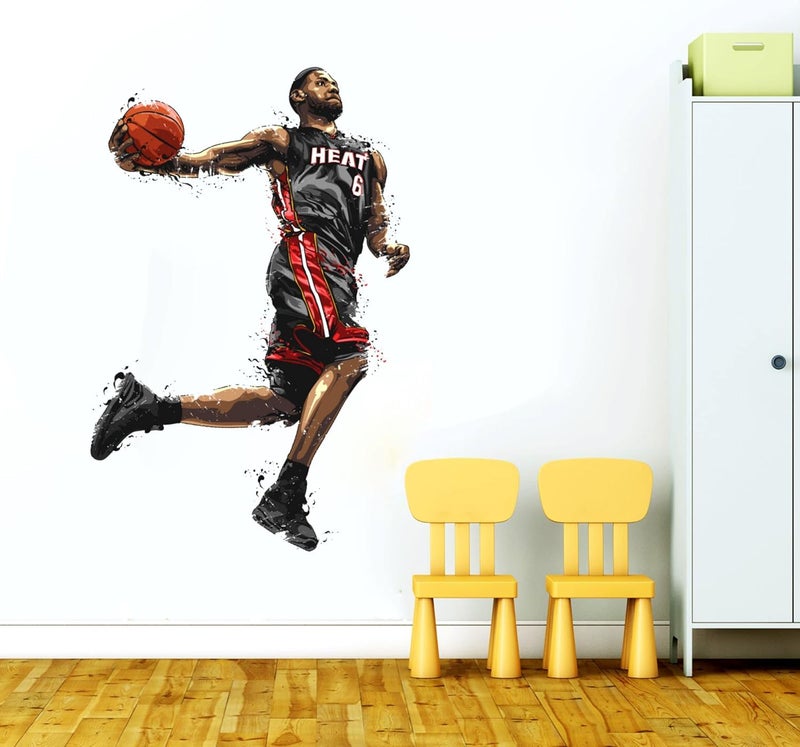 ملصق لاعب كرة السلة من تصميم حديقة الحيوان بحجم 22 × 23 بوصة ملصق حائط لغرفة المعيشة وغرفة النوم والمكتب وجميع الملصقات الزخرفية