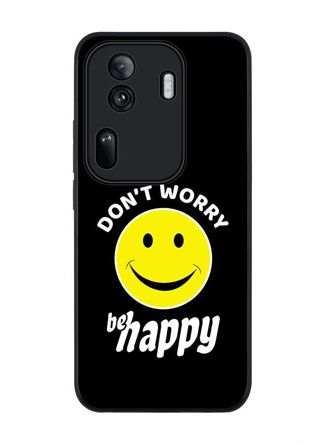 Stylizedd Rugged Black Edge Case for Oppo Reno11 Pro, Slim fit Soft Case Flexible Rubber Edges Anti Drop TPU Gel Thin Cover -  Don't worry be happy - Image 1