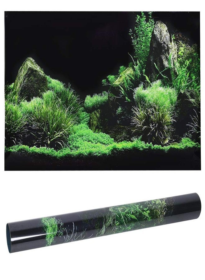 Zerodis Aquarium Poster - Seafloor Water Grass Background Decoration - 3D PVC Self Adhesive Fish Wallpaper Sticker (48.0 x 18.1in) - Image 1
