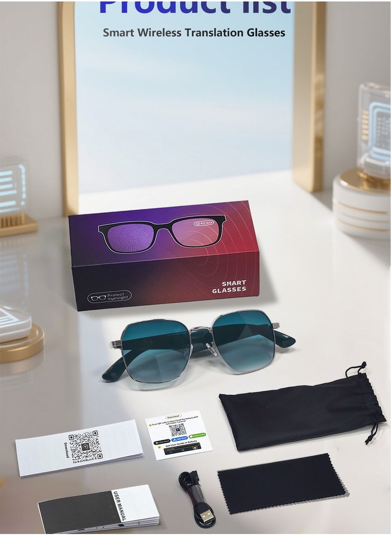 Generic Smart Bluetooth Sunglasses Multi-Function Dial Phone Listen To Music Navigation Anti-Ultraviolet Sunshade Sunglasses Pink Grey Purple Green  - Image 3