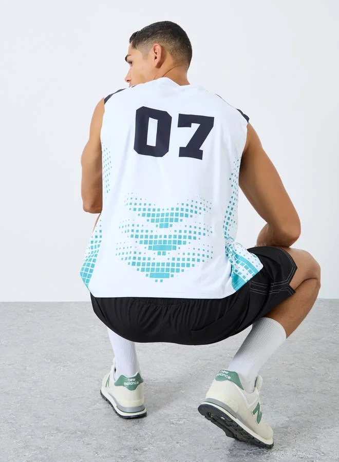 Styli Styli Men Jersey Digital Print Tank