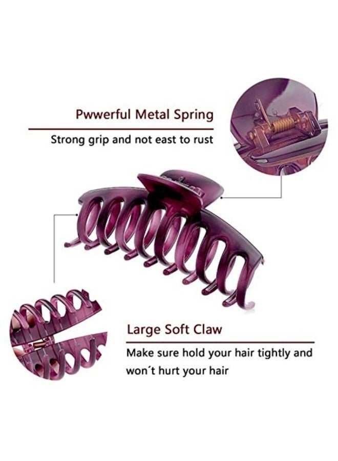 DN Creation Set of 6 Plastic Hair Claw Clip, Non-Slip Catch Hair Clucther Hair Styling Accessories -Assorted Color - Image 3