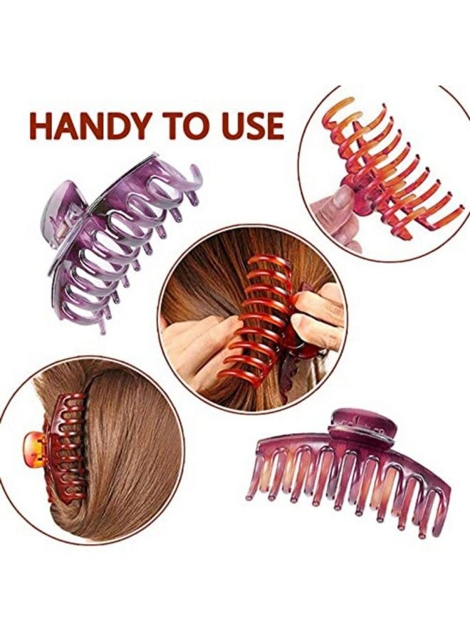 DN Creation Set of 6 Plastic Hair Claw Clip, Non-Slip Catch Hair Clucther Hair Styling Accessories -Assorted Color - Image 4