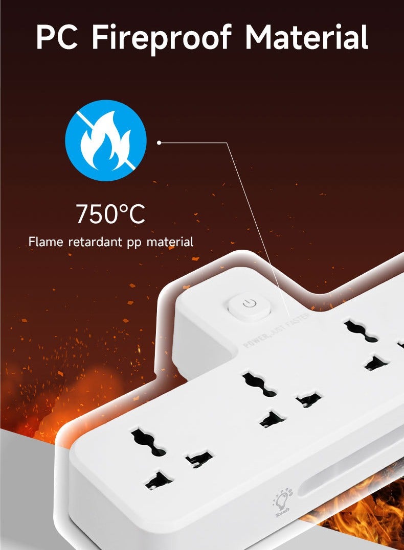 نكومي محول شريط الطاقة المتعدد مع ضوء ليلي، محول كهربائي عالمي مع 1 USB-A و 1 PD3.0/20W و 1 QC 3.0/18W، شاحن جداري موسع مع 3 مداخل - Image 4