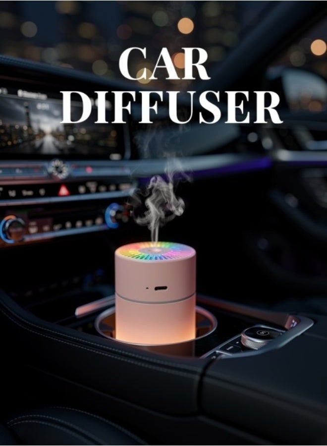 Car Diffuser Humidifier 250ML, Mini Portable Aromatherapy Essential Oil Diffuser with 7 Color RGB LED Light, Ultra-Quiet Cool Mist Air Freshener for Car, Cup Holder Design, USB-C, Car Accessories Interior - Image 3