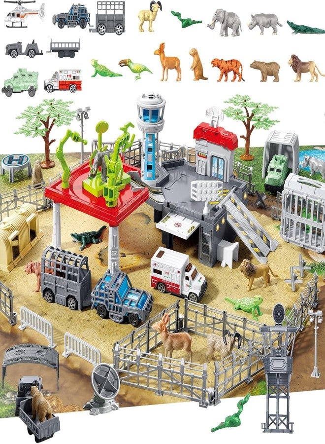 Frontoytall 51 Piece Safari Animals Toys Set, Realistic Zoo Animal Figurines Playset with Play Map, Plastic Jungle Toy for Toddlers 3+ Years Old, Ideal Gift for Boys and Girls - Image 1