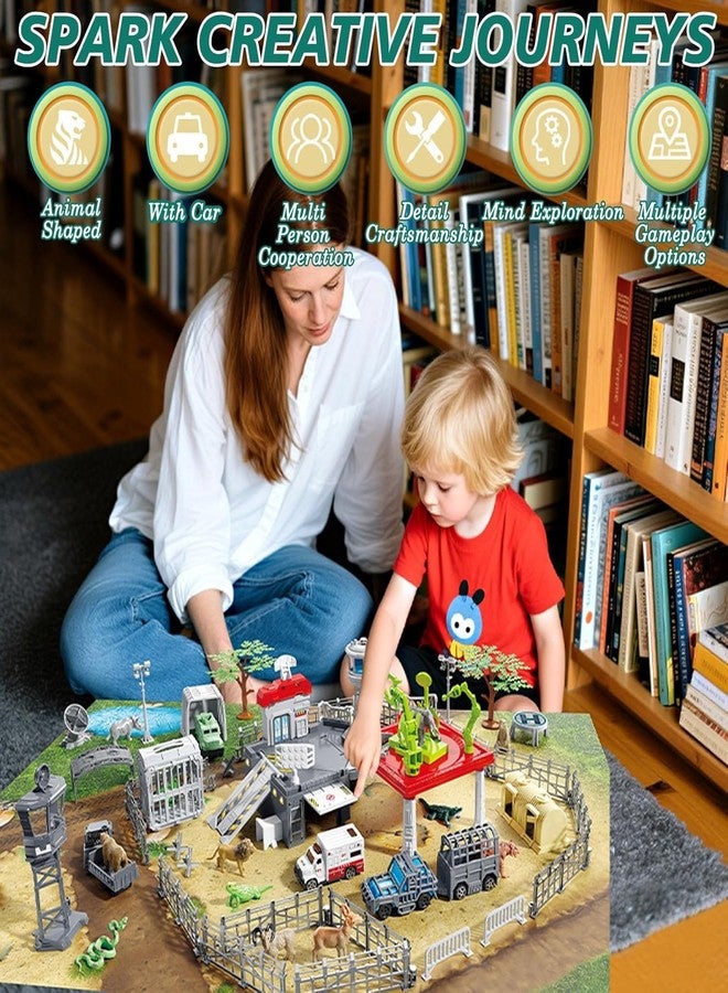 Frontoytall 51 Piece Safari Animals Toys Set, Realistic Zoo Animal Figurines Playset with Play Map, Plastic Jungle Toy for Toddlers 3+ Years Old, Ideal Gift for Boys and Girls - Image 2