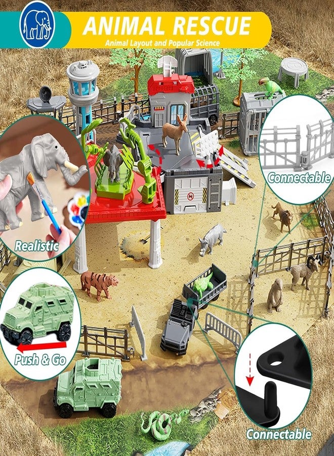 Frontoytall 51 Piece Safari Animals Toys Set, Realistic Zoo Animal Figurines Playset with Play Map, Plastic Jungle Toy for Toddlers 3+ Years Old, Ideal Gift for Boys and Girls - Image 4