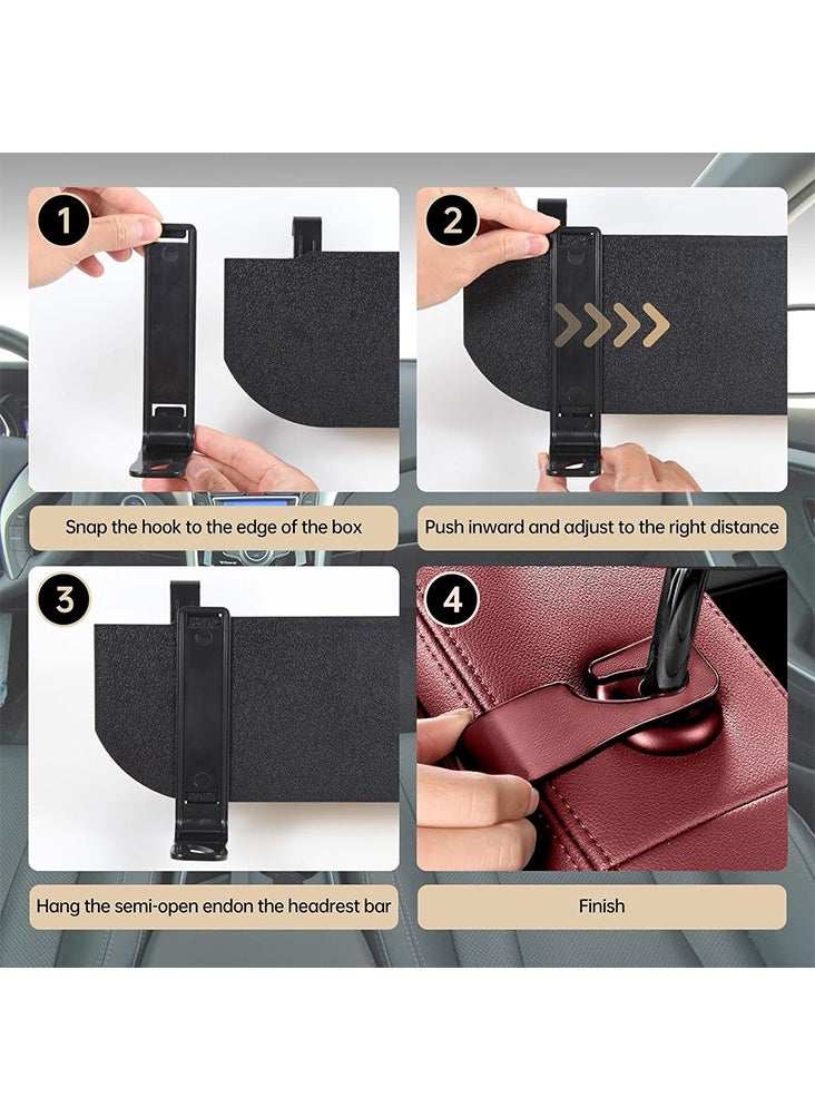 CARONIC 1 Pcs Vehicle Multifunctional Storage Box, Car Back Seat Organizer and Storage with 2 Drink Cup Holder, Premium PU Leather Universal Hanging Car Seat Back Organizer Maroon  - Image 3