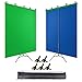 JEBUTU Green Blue Backdrop with Stand Kit 5 x 6.5 Ft, Double-sided Reversible Green Blue Screen with Portable T-Shaped - Image 2