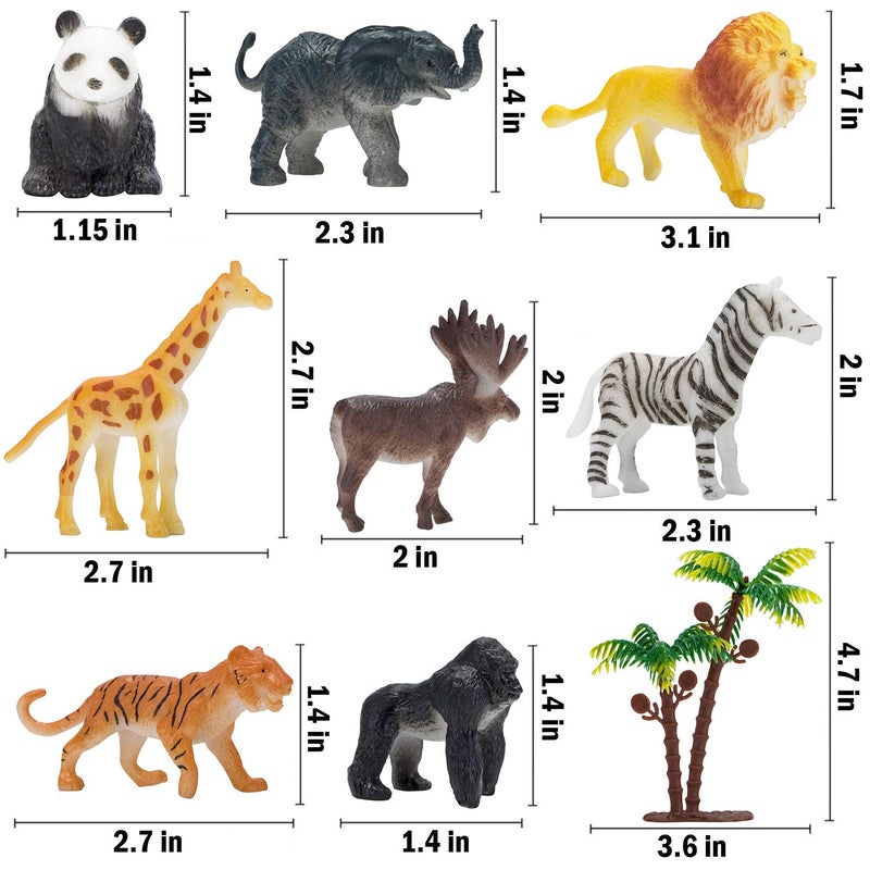 Kimicare Animal Figurines Toys, 52 Pcs Small Mini Realistic Safari Zoo Plastic Animals Figures Learning Educational Toy Set for Kids Toddlers Jungle Wild Forest Animals Playset Cupcake Topper - Image 4