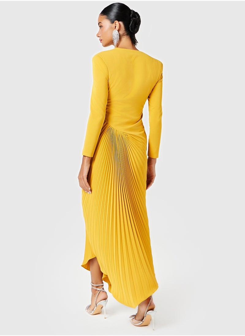Threadz by Ajooni - Pleated Asymmetric Blazer Dress - Image 1