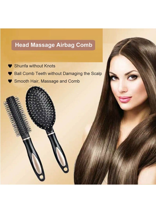 3 Pcs Paddle Hair Brush Set for Men and Women, Great On Wet or Dry Hair, No More Tangle, Detangles Long Thick Thin Curly Natural Hair, Black - Image 3
