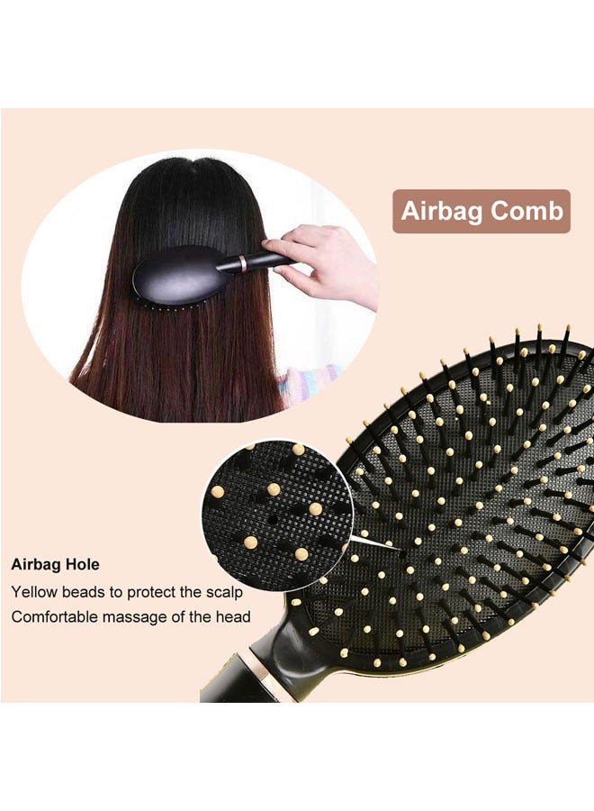 3 Pcs Paddle Hair Brush Set for Men and Women, Great On Wet or Dry Hair, No More Tangle, Detangles Long Thick Thin Curly Natural Hair, Black - Image 5