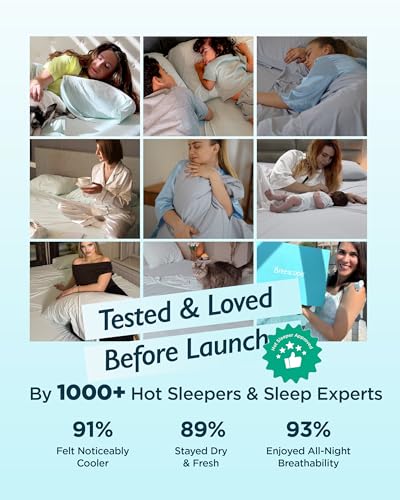 Breescape Cooling Pillow Cases Standard/Queen Size - BlendTek™ Dry & Cool Technology for Hot Sleepers and Night Sweats, 2 Pack Soft & Smooth Pillowcases for Hair & Skin Care, 20" x 30", Misty Gray - Image 3