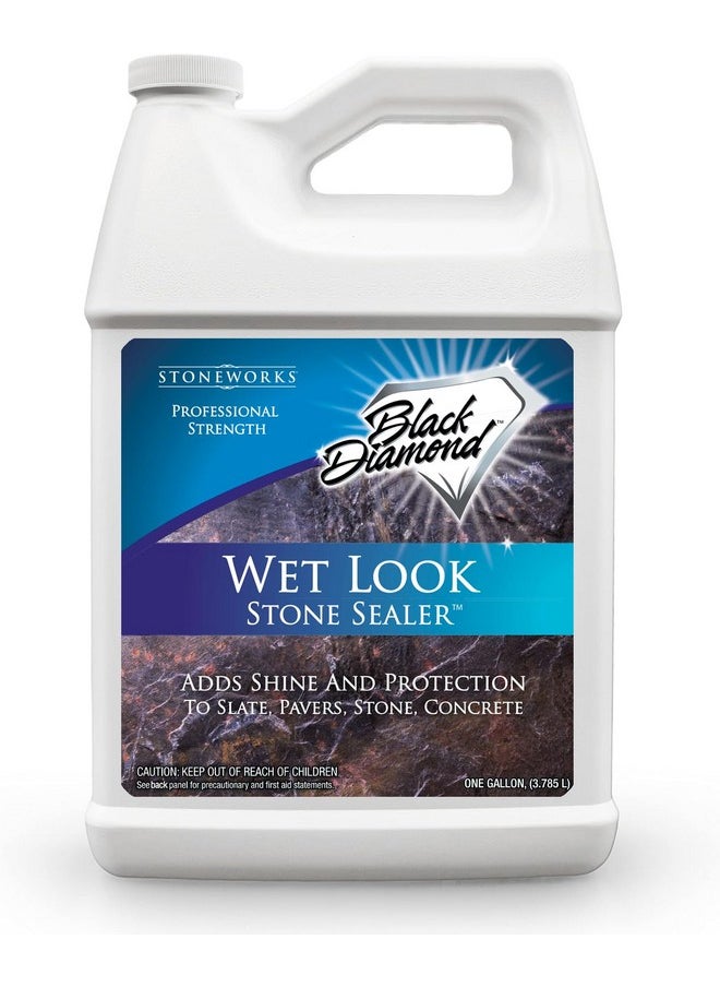 Black Diamond Stoneworks Wet Look Natural Stone Sealer. Durable, Long-Lasting Gloss Protection. Interior and Exterior Pavers, Slate, Sandstone, Travertine, Flagstone, Driveways, Garage Floors, etc. Black Diamond Stoneworks.  - Image 1