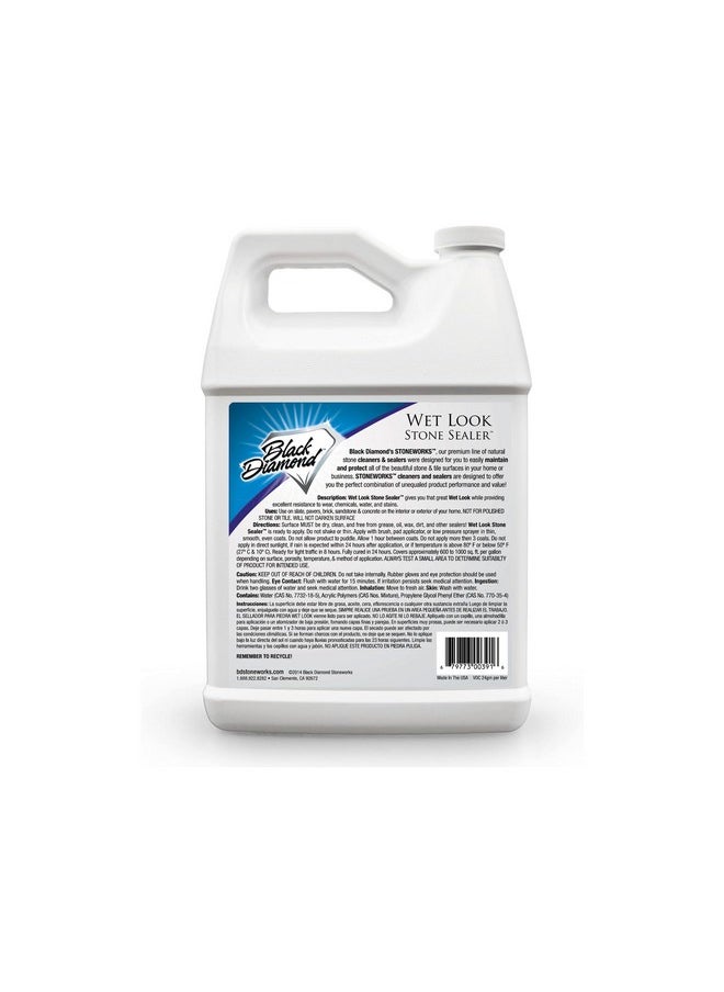 Black Diamond Stoneworks Wet Look Natural Stone Sealer. Durable, Long-Lasting Gloss Protection. Interior and Exterior Pavers, Slate, Sandstone, Travertine, Flagstone, Driveways, Garage Floors, etc. Black Diamond Stoneworks.  - Image 2