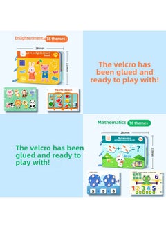 Generic Quiet Hand Tear Book Early Education Velcro Baby Tear Book Can Bite 6-Month-Old Baby One-Year-Old Toy 1 Enlightenment-Color:Two Sets (play As Soon As You Get It) [0-6 Years Old]  - Image 1