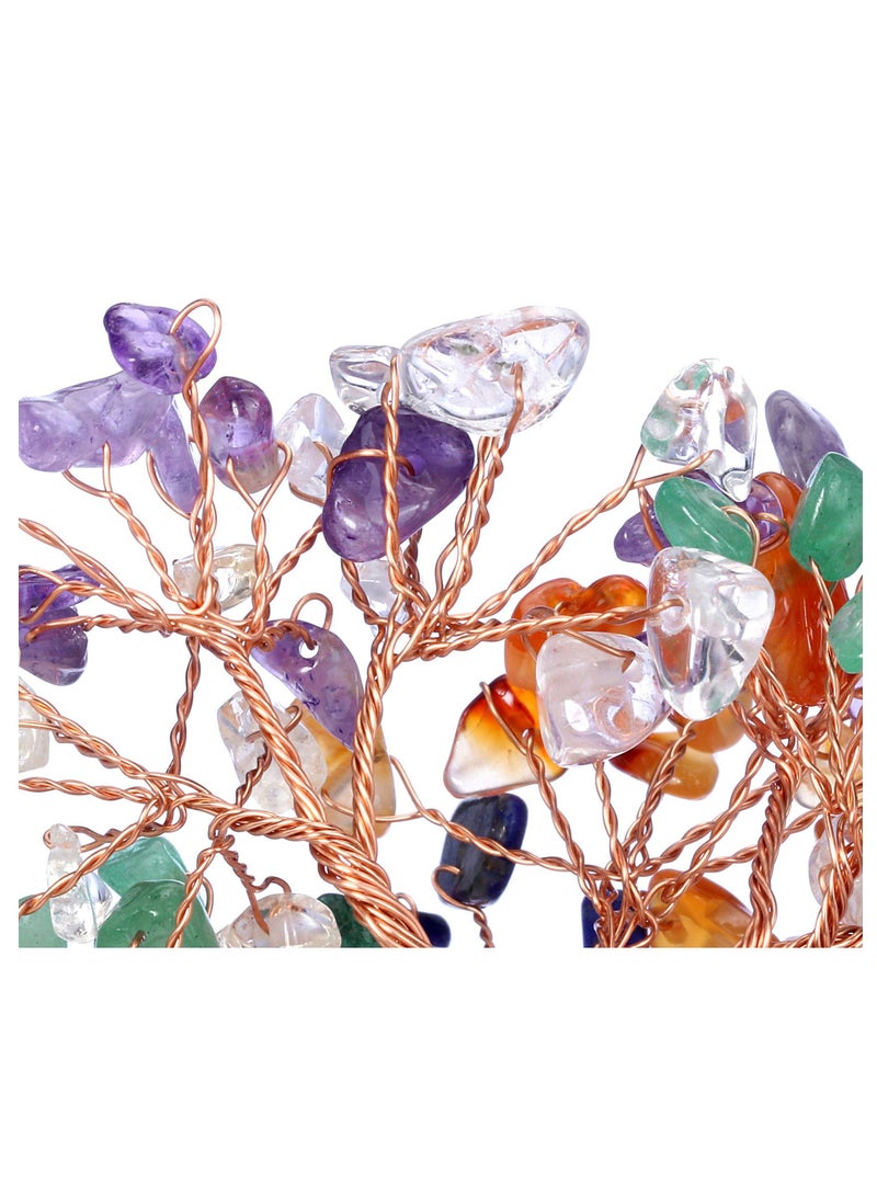 إكسفور شجرة الكريستال الطبيعية 7 شقرا ، والعلاج الطبيعي حجر الراين حجر الراين جوهرة بونساي قاعدة شجرة المال ، والثروة هدية الديكور مكتب الأسرة - Image 5