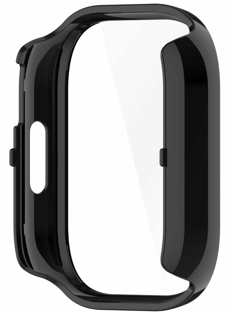 Generic 1PCS For Redmi Watch 5 Lite Case with Tempered Glass Screen Protector, PC + Glass Hybrid Protective Cover Shockproof, Scratch-Resistant, Anti-Fingerprint, Full Coverage Bumper black  - Image 4