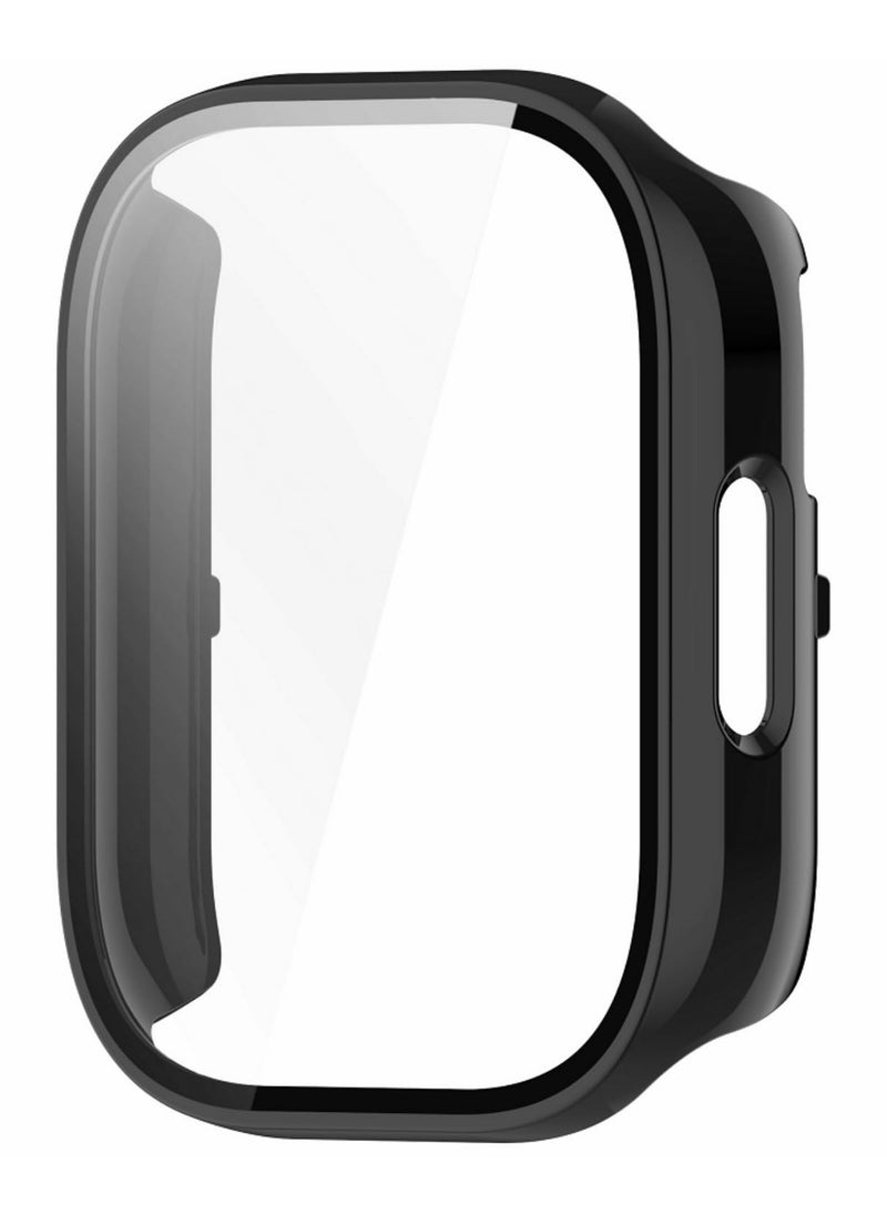 Generic 1PCS For Redmi Watch 5 Lite Case with Tempered Glass Screen Protector, PC + Glass Hybrid Protective Cover Shockproof, Scratch-Resistant, Anti-Fingerprint, Full Coverage Bumper black  - Image 5