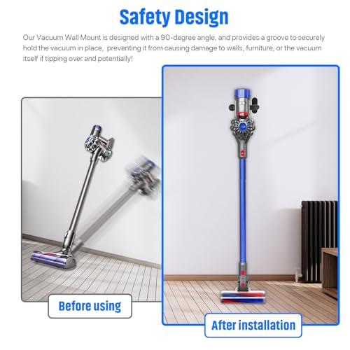 Weazinck Vacuum Wall Mount Holder Durable Vacuum Wall Mount Compatible with Shark IX141 IZ163H IZ361H IZ462H IZ483H IZ562H IZ682H Ultracyclone CH901 CH951 V10 V11 V12 V15 Outsize Vacuum - Image 3