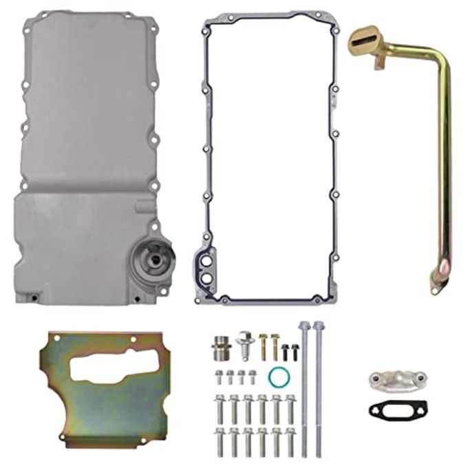GESEXI 302-1 LS Swap Retrofit Aluminum Oil Pan Kit Compatible with 1955-1987 GM Muscle Classic Car Truck LS1 LS6 LS2 LS3 LS6 LSX 4.8L, 5.3L, 5.7L, 6.0L, 6.2L Engines - Image 1