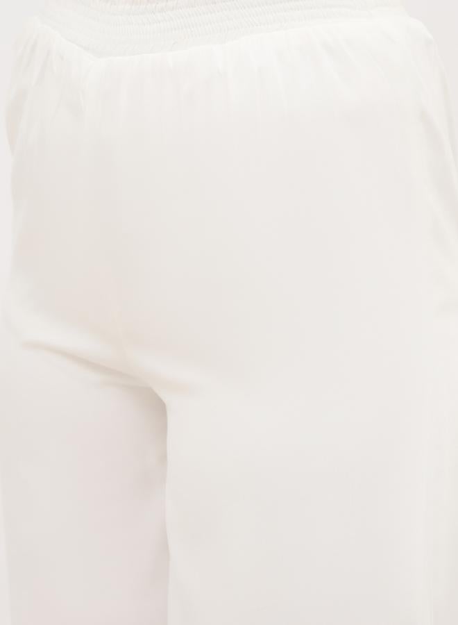 Styli Solid Wide Leg Culottes with Elastic Waist - Image 4