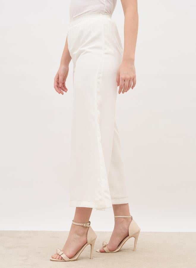 Styli Solid Wide Leg Culottes with Elastic Waist - Image 3