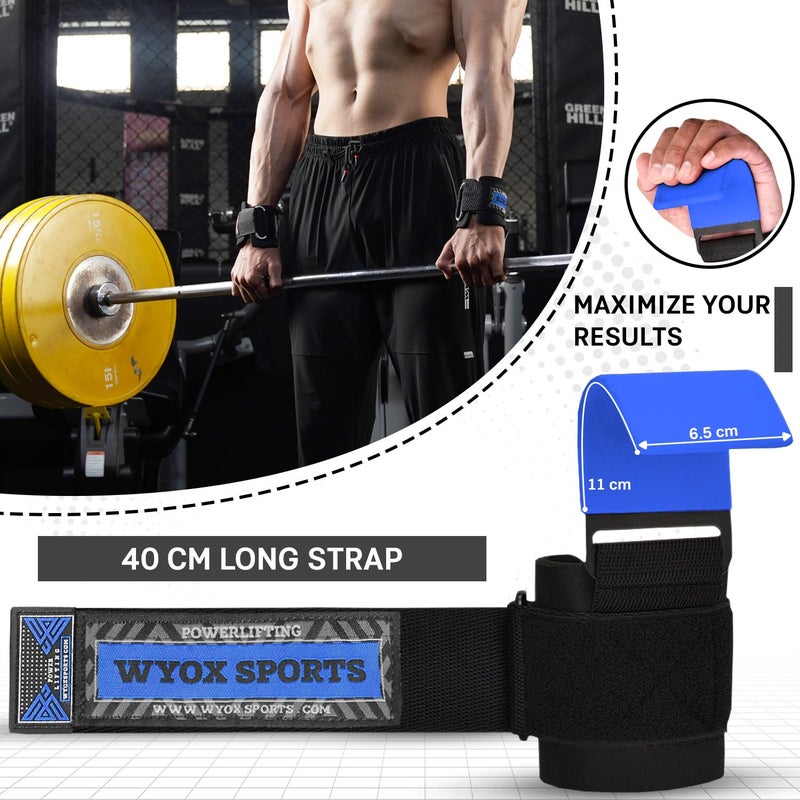 Wyox Weight Lifting Hooks For Men & Women (Pair) - Heavy Duty Wrist Support Straps With Hooks For Deadlifts  Pull Ups  Shrugs - Gym Lifting Straps With Grip Assist For Weightlifting & Strength Training - Image 3