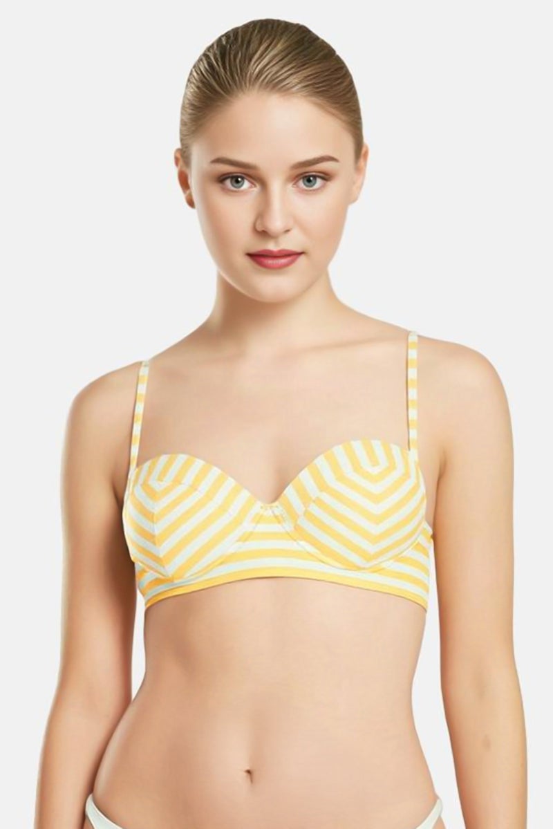 RIP CURL Women Stripe Padded Bikini Top, Multicolor - Image 1