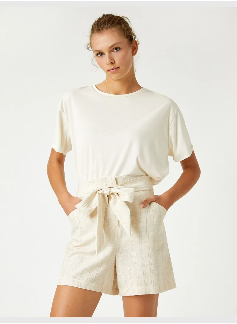 KOTON Cotton Tie Waist Short