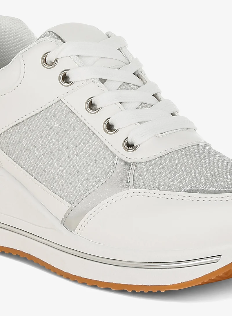 London Rag white London Rag Women's Chunky Mesh Lace Up Sneakers In White for Women | Best Price UAE