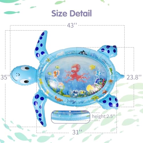 Famous Quality Kids Water Play Mat Toys Inflatable Tummy Time Water Play Mat and Toddlers Perfect Fun Activity Inflatable Mat, Outdoor Water Play Mat for Baby - Pack of 1 - Image 4
