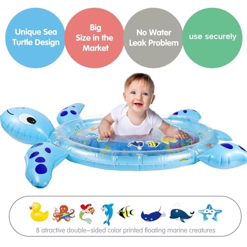 Famous Quality Kids Water Play Mat Toys Inflatable Tummy Time Water Play Mat and Toddlers Perfect Fun Activity Inflatable Mat, Outdoor Water Play Mat for Baby - Pack of 1 - Image 3