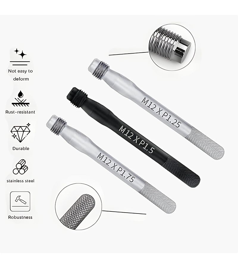 Set Of 3 Wheel Alignment Pins For M12 Sizes Including 1 25 1 5 And 1 75 Tools - Image 2
