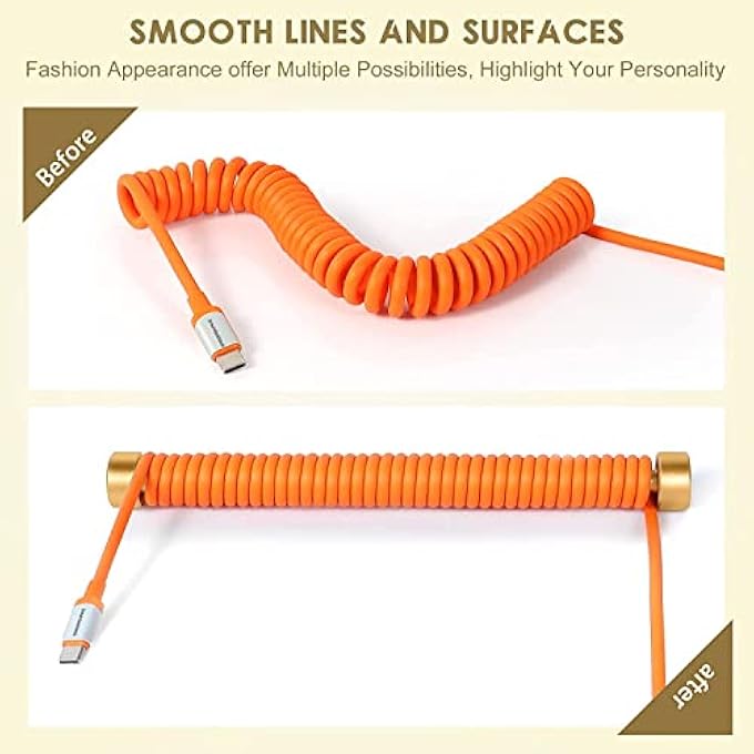 rayihni RC01 CUSTOM WINDER ROD FOR COILED USB C CABLE,DURABLE ALUMINUM METAL,MULTIFUNCTIONAL USE FOR DESK TIDY AND DECORATION,PORTABLE 7.87INCH FOR MECHANICAL GAMING KEYBOARD/PAD/SWITCH/PS4/XBOX CABLE-GOLD - Image 3