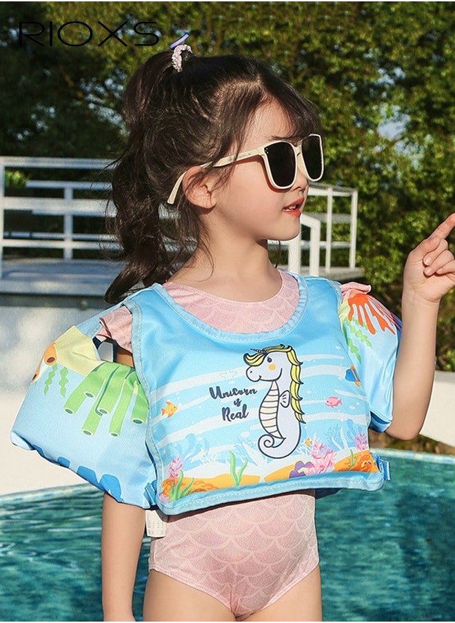RIOXS Toddler Kids Boys Girls Swim Vest Water Wings Safety Swim Aid Jumper Inflatable Swim Arm Bands Float Sleeves Swimming Armbands for Sea Pool Beach Training  - Image 1