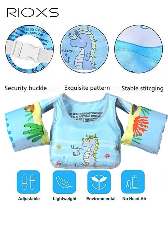 RIOXS Toddler Kids Boys Girls Swim Vest Water Wings Safety Swim Aid Jumper Inflatable Swim Arm Bands Float Sleeves Swimming Armbands for Sea Pool Beach Training  - Image 3