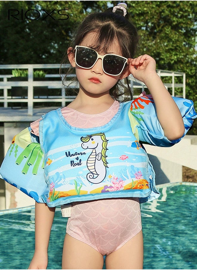 RIOXS Toddler Kids Boys Girls Swim Vest Water Wings Safety Swim Aid Jumper Inflatable Swim Arm Bands Float Sleeves Swimming Armbands for Sea Pool Beach Training  - Image 5